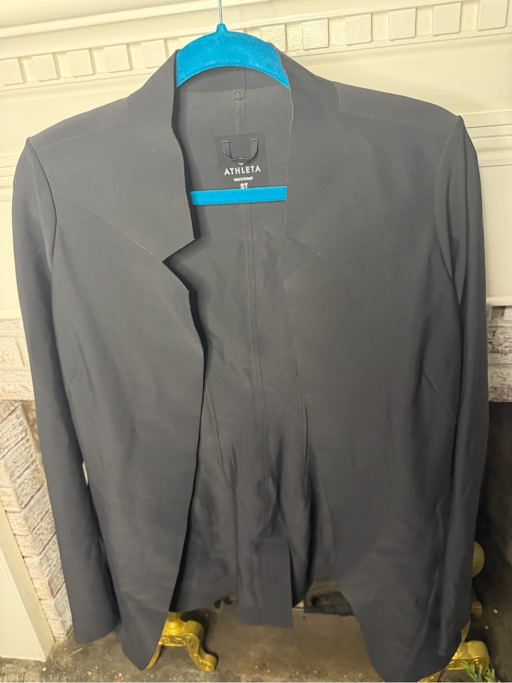 Athleta Open Front Blazer Small Tall Black Travel Career Jacket